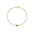 3X6 MM Marquise Cut Solitaire Peridot East West Chain Bracelet Peridot - ( AAA ) - Quality - Rosec Jewels