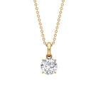 6.5 MM Round Moissanite Solitaire Pendant Necklace in Prong Setting Moissanite - ( D-VS1 ) - Color and Clarity - Rosec Jewels