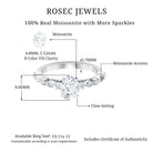 2 CT Moissanite Solitaire Engagement Ring For Women Moissanite - ( D-VS1 ) - Color and Clarity 14K Yellow Gold 5.5 - Rosec Jewels
