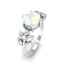 2 CT Floral Inspired Ethiopian Opal and Diamond Solitaire Engagement Ring Ethiopian Opal - ( AAA ) - Quality - Rosec Jewels