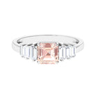 Real Morganite Designer Engagement Ring Morganite - ( AAA ) - Quality - Rosec Jewels