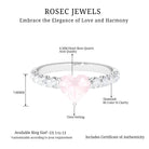 1 CT Claw Set Heart Shape Rose Quartz and Diamond Engagement Ring Rose Quartz - ( AAA ) - Quality - Rosec Jewels