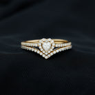 3.50 CT Heart Shape Moissanite Wedding Ring Set in Gold Moissanite - ( D-VS1 ) - Color and Clarity - Rosec Jewels