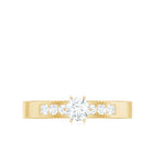 0.5 CT Natural Diamond Solitaire Gold Band Ring Diamond - ( HI-SI ) - Color and Clarity - Rosec Jewels