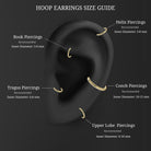 Round Cut Moissanite Bow Cartilage Hoop Earring Moissanite - ( D-VS1 ) - Color and Clarity - Rosec Jewels