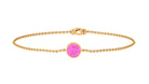 Bezel Set Pink Sapphire Simple Solitaire Bracelet Pink Sapphire - ( AAA ) - Quality - Rosec Jewels