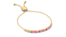 Oval Shape Pink Sapphire Infinity Link Bolo Bracelet Pink Sapphire - ( AAA ) - Quality - Rosec Jewels