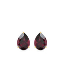 1.75 CT Pear Cut Solitaire Rhodolite Stud Earrings in Gold Rhodolite - ( AAA ) - Quality - Rosec Jewels