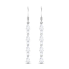 2 CT Pear and Round Cut Moissanite Dangle Earrings Moissanite - ( D-VS1 ) - Color and Clarity - Rosec Jewels
