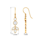 1.75 CT Marquise and Round Cut Moissanite Leaf Dangle Earrings Moissanite - ( D-VS1 ) - Color and Clarity - Rosec Jewels