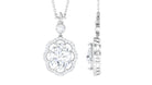 1.75 CT Oval Moissanite Statement Necklace with Halo Moissanite - ( D-VS1 ) - Color and Clarity - Rosec Jewels
