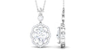 1.75 CT Oval Moissanite Statement Necklace with Halo Moissanite - ( D-VS1 ) - Color and Clarity - Rosec Jewels