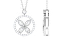 0.50 CT Certified Moissanite Butterfly Pendant Moissanite - ( D-VS1 ) - Color and Clarity - Rosec Jewels
