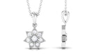 1/4 CT Certified Moissanite Flower Pendant Moissanite - ( D-VS1 ) - Color and Clarity - Rosec Jewels