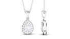Moissanite Teardrop Halo Pendant Necklace Moissanite - ( D-VS1 ) - Color and Clarity - Rosec Jewels