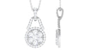 1.25 CT Certified Moissanite Modern Drop Pendant Necklace Moissanite - ( D-VS1 ) - Color and Clarity - Rosec Jewels