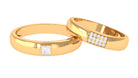 1/4 CT Certified Diamond Gold Couple Ring Set Diamond - ( HI-SI ) - Color and Clarity - Rosec Jewels