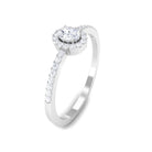 0.50 CT Oval Cut Diamond Halo Engagement Ring in Gold Diamond - ( HI-SI ) - Color and Clarity - Rosec Jewels