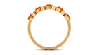 Heart Shape Orange Sapphire and Diamond Half Eternity Ring Orange Sapphire - ( AAA ) - Quality - Rosec Jewels