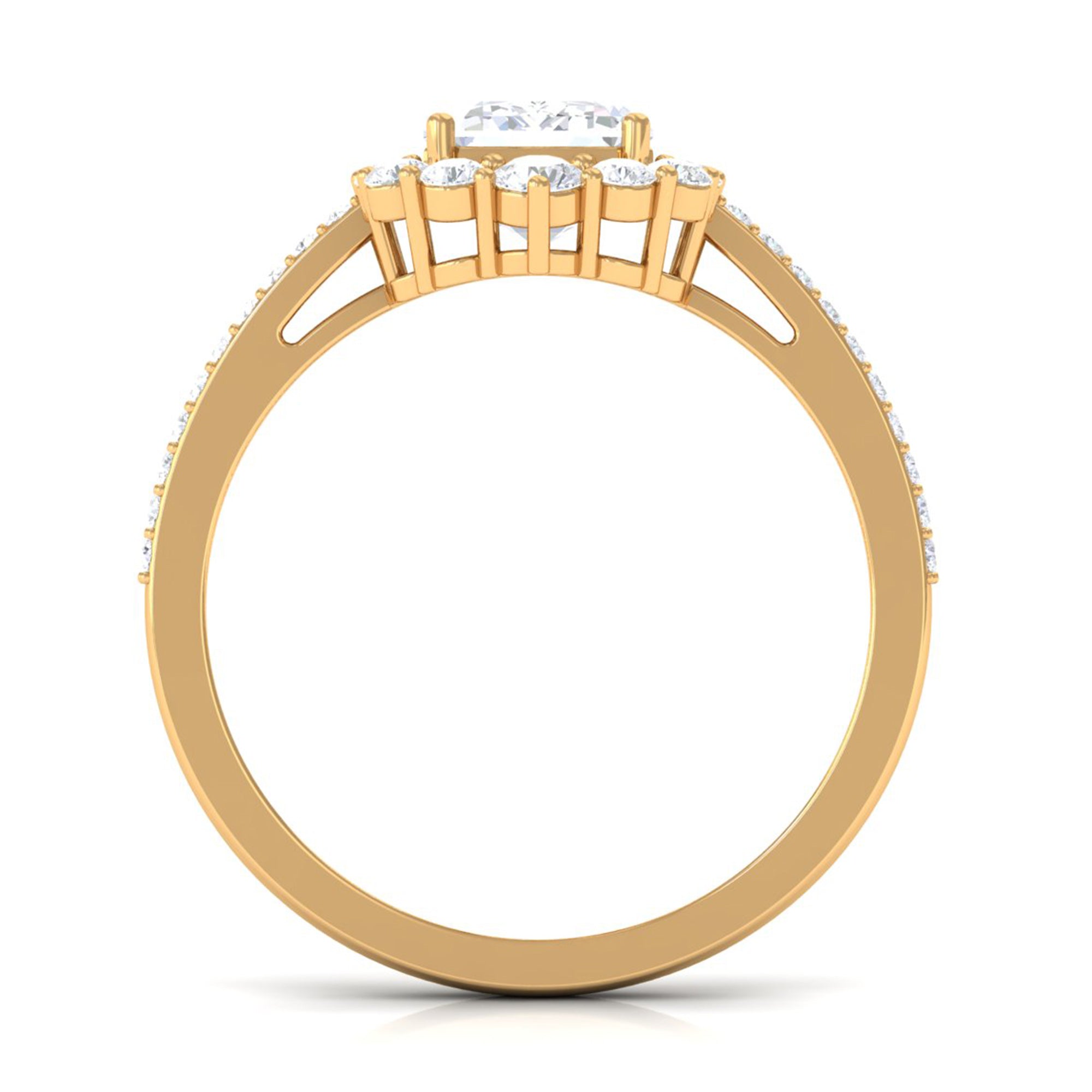 3.25 CT Octagon Cut Zircon Statement Engagement Ring Zircon - ( AAAA ) - Quality - Rosec Jewels