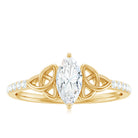 1 CT Marquise Moissanite Solitaire Celtic Knot Ring Moissanite - ( D-VS1 ) - Color and Clarity - Rosec Jewels