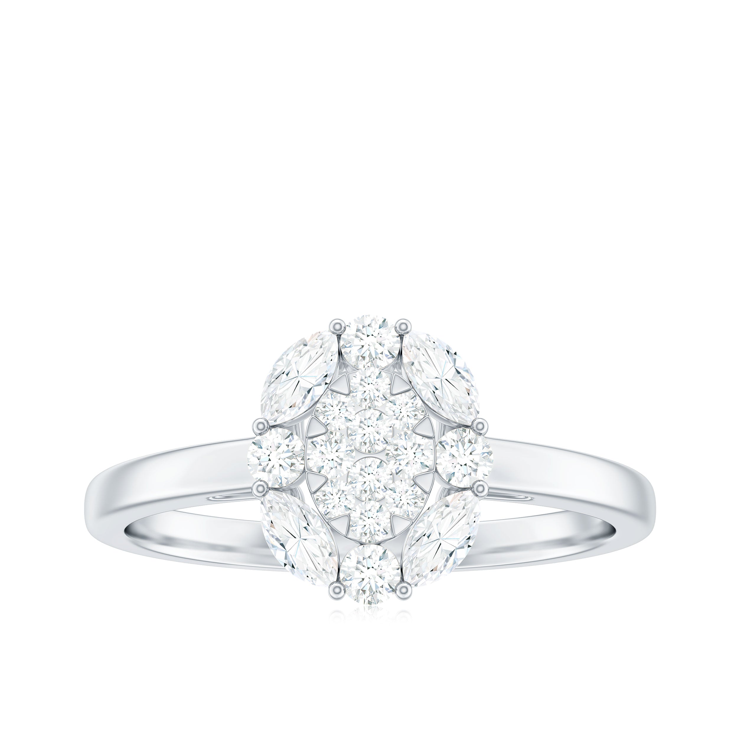 1 CT Cubic Zirconia Cocktail Engagement Ring in Gold Zircon - ( AAAA ) - Quality - Rosec Jewels