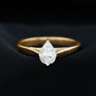 3/4 CT Two Tone Solitaire Ring with Pear Cut Moissanite Moissanite - ( D-VS1 ) - Color and Clarity - Rosec Jewels